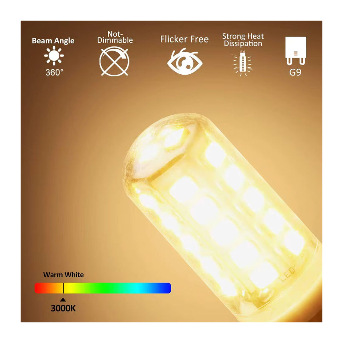 TRAZOS G9 LED-Birnen Set 10 Stück 5 W SMD2835 Maislicht Warmweiß oder Kaltweiß als Halogenersatz für 30 W 50 W 80 W - Bild 4