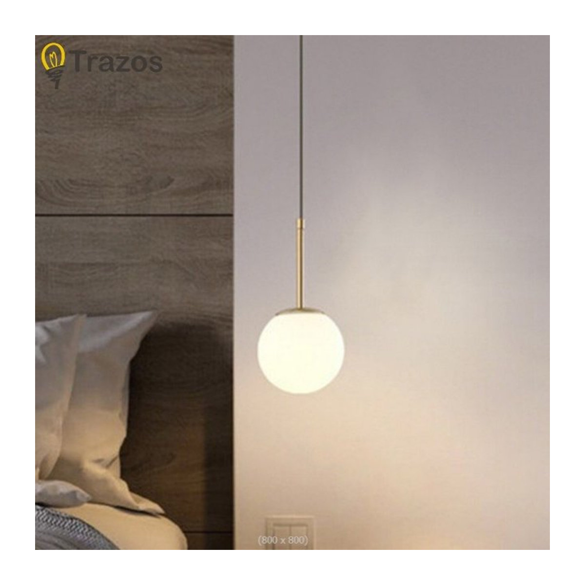 TRAZOS Kronleuchter im skandinavischen Design aus Kunststoff, Gold und Weiß - Bild 1