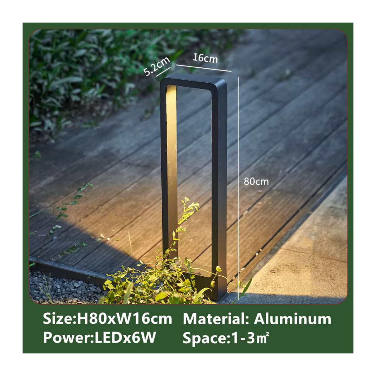 TRAZOS LED Außenstrahler aus Aluminium in Schwarz mit warmweißem Licht, IP54 Outdoor Gartenlampe 6W, Höhe: 80 cm - Bild 6