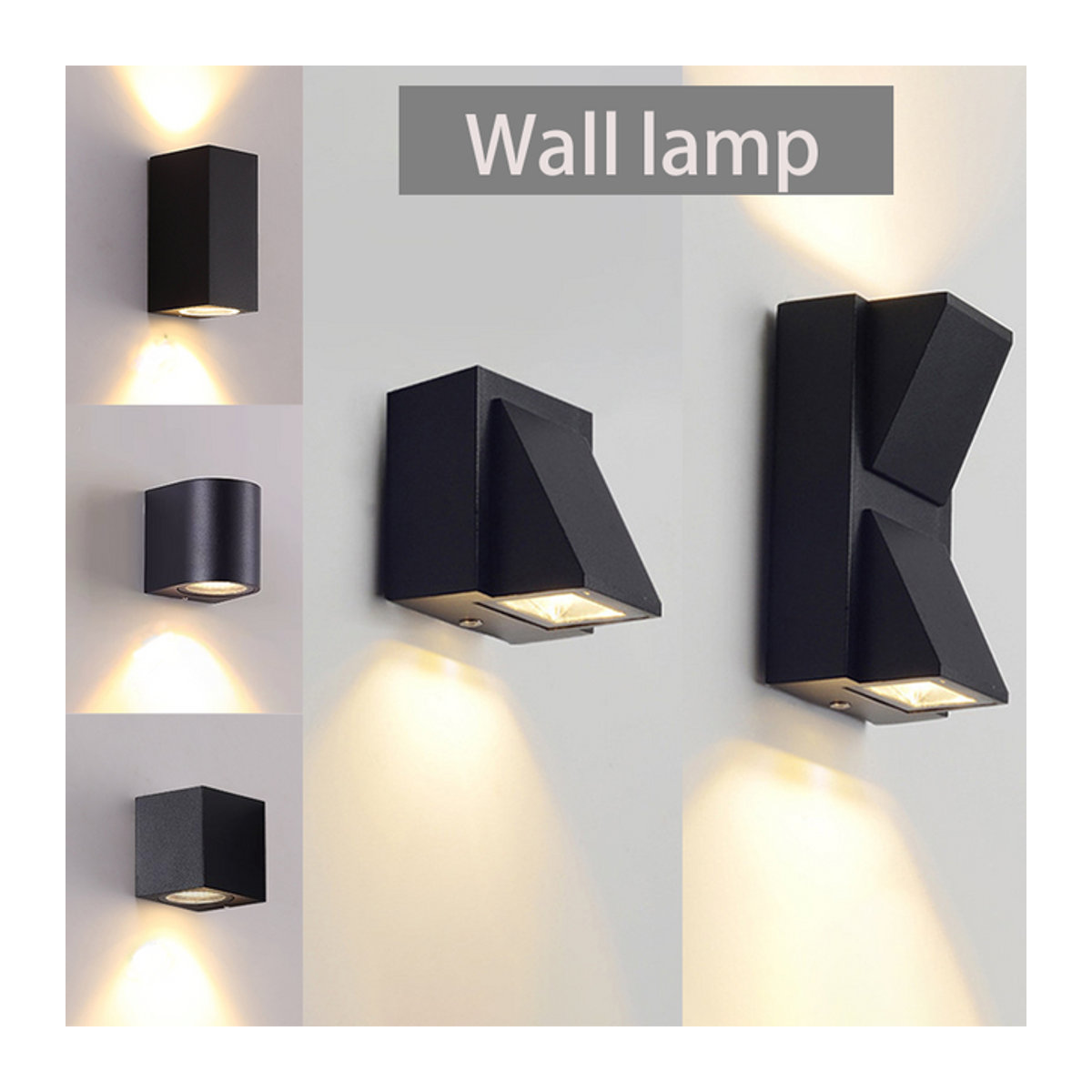 TRAZOS LED Außenwandleuchte aus Aluminium in Schwarz, IP65 wasserdicht, warmweiß, minimalistisches Design - Bild 1
