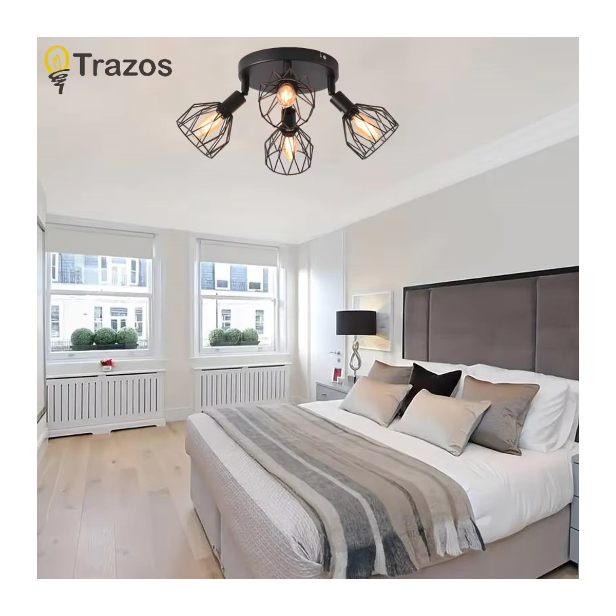 TRAZOS LED Deckenlampe im modernen Industrial Design aus Metall, Schwarz - Bild 2
