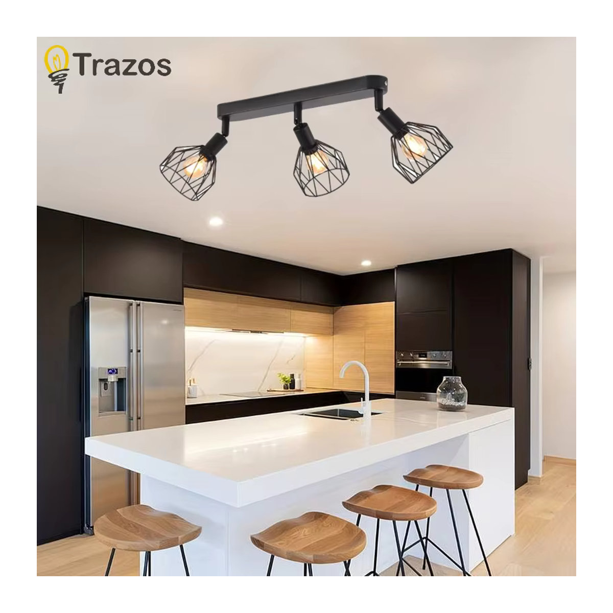 TRAZOS LED Deckenlampe im modernen Industrial Design aus Metall, Schwarz - Bild 3