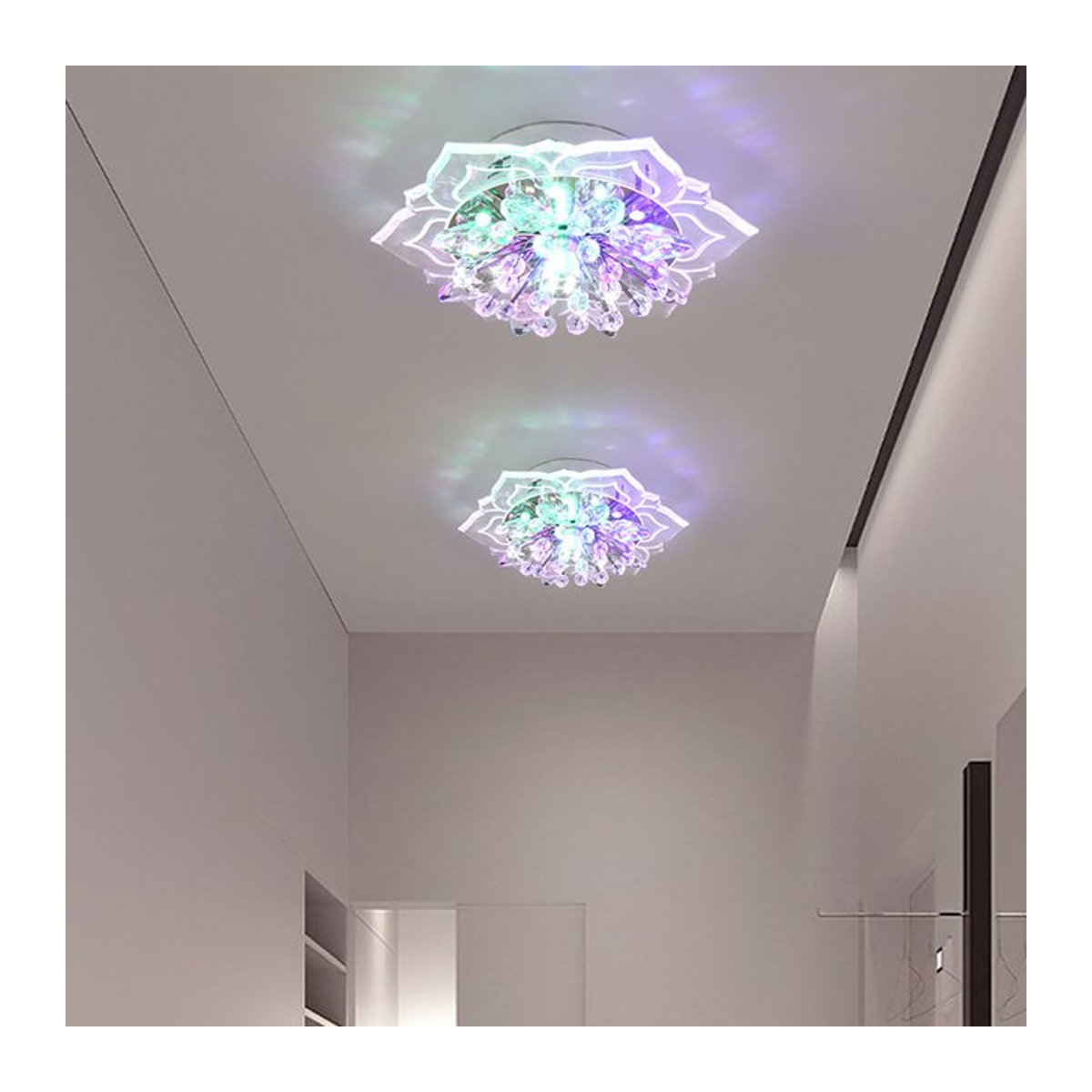 TRAZOS LED Kristall Deckenleuchte in Blumenform, Weiß, Durchmesser: 20 cm - Bild 1