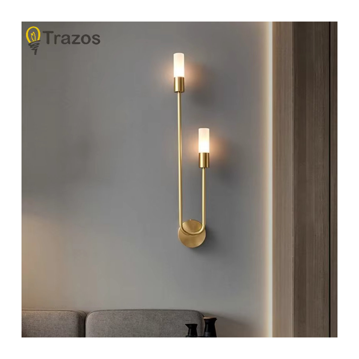 TRAZOS LED Wandlampe im skandinavischen Design aus Metall in Gold und Schwarz - Bild 2