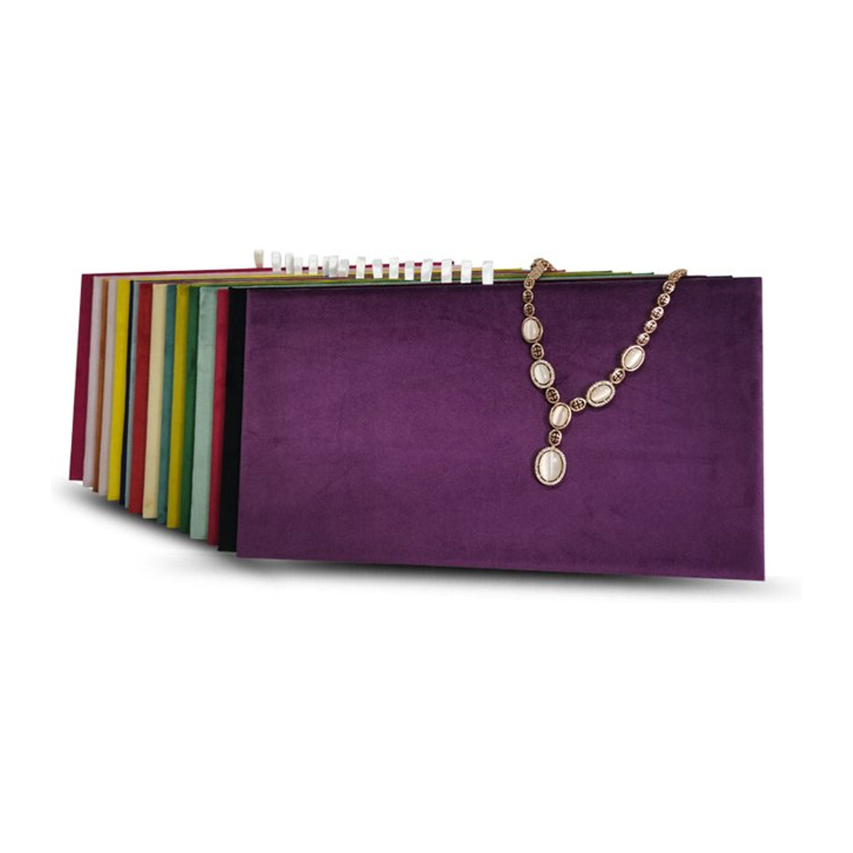 TREACHI Schmuck Display Palette aus Samt in Mehrfarbig für Halsketten, Anhänger und Armbänder, rechteckig und minimalistisch - Bild 1