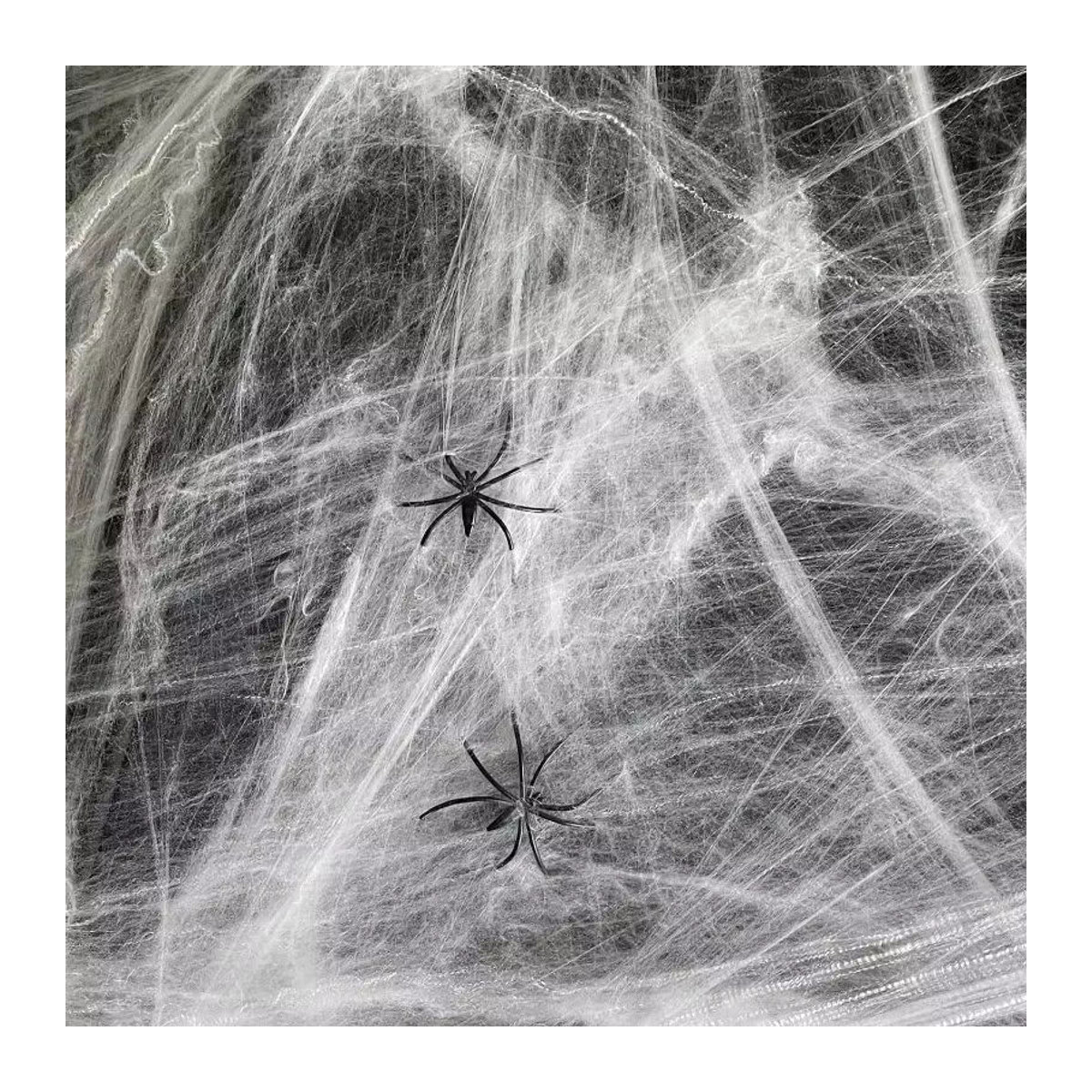 Trebalena Halloween Spinnennetz Dekoration mit Spinnen aus Kunststoff in Mehrfarbig, Lila und Weiß - Bild 2