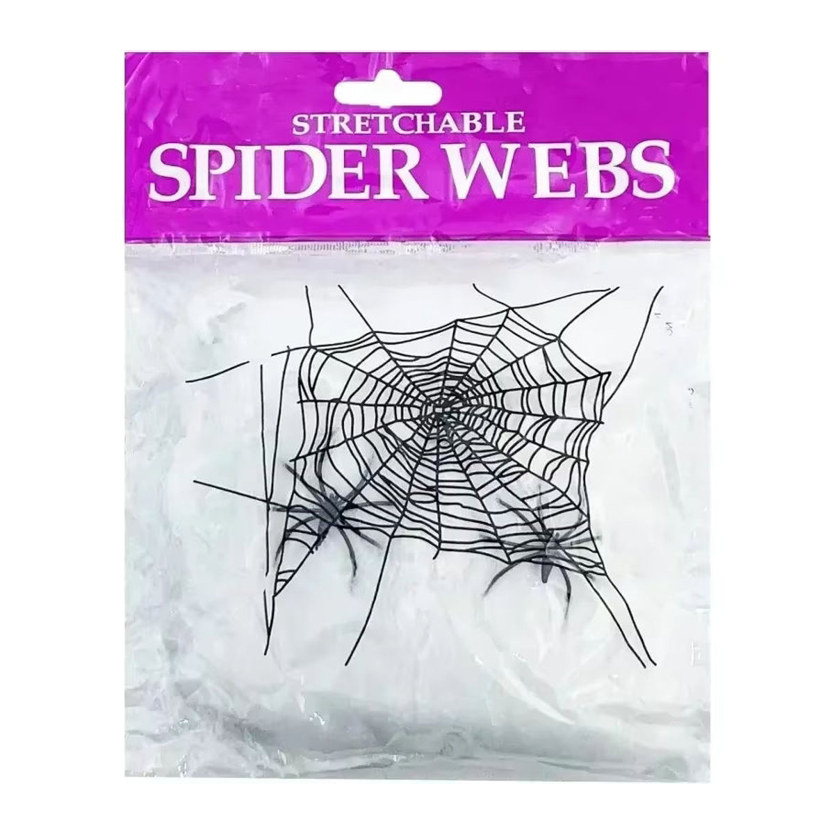 Trebalena Halloween Spinnennetz Dekoration mit Spinnen aus Kunststoff in Mehrfarbig, Lila und Weiß - Bild 6
