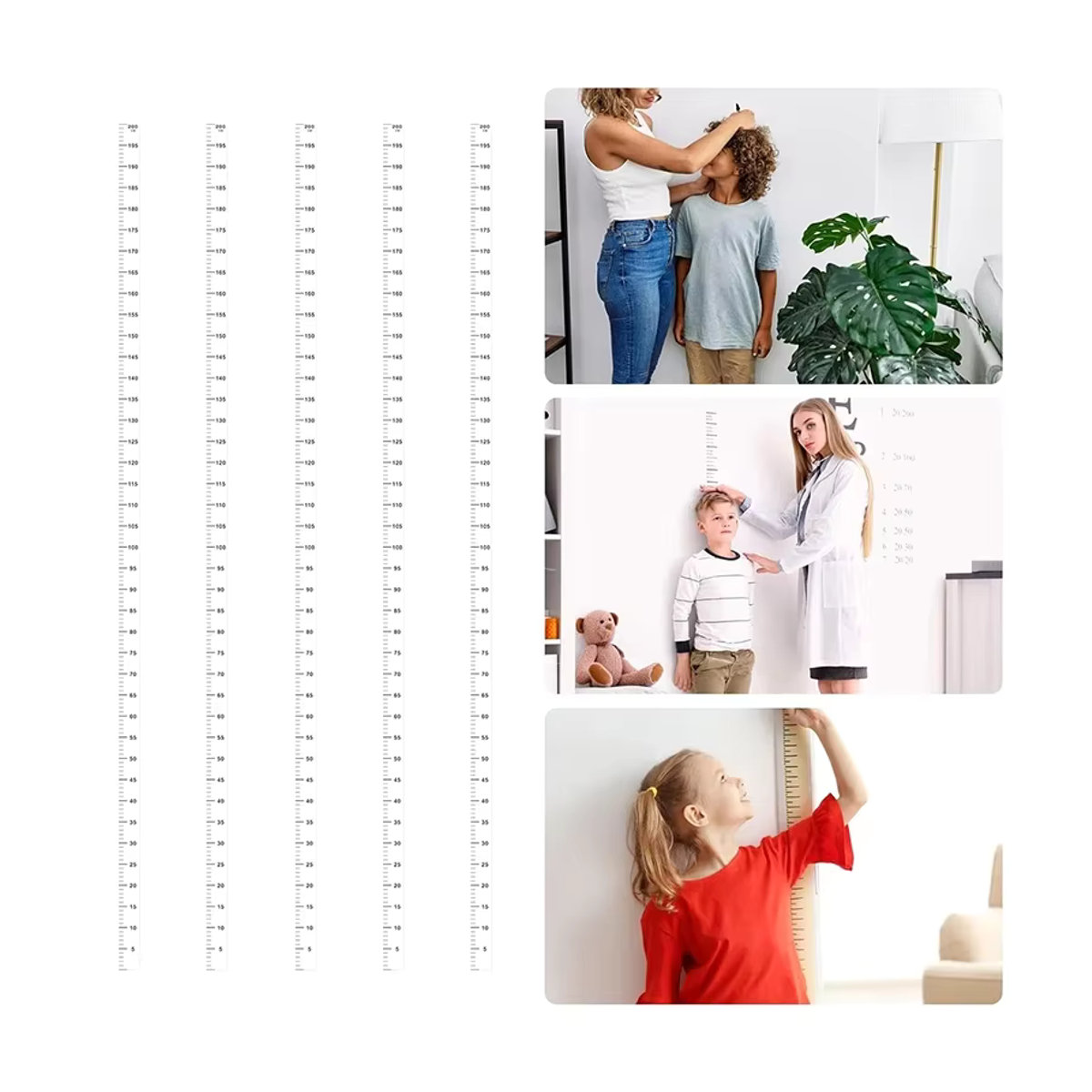 Trebalena Kinder-Höhentabelle Wandaufkleber, transparentes Wachstumslineal für das Schlafzimmer, 2 m Höhe - Bild 2