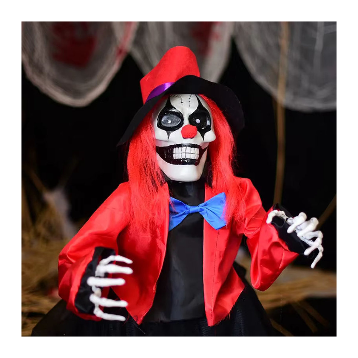 Trebalena Leuchtender Clown-Geist als Halloween-Rasenpfahl in Rot und Bunt für deine Outdoor-Dekoration - Bild 2