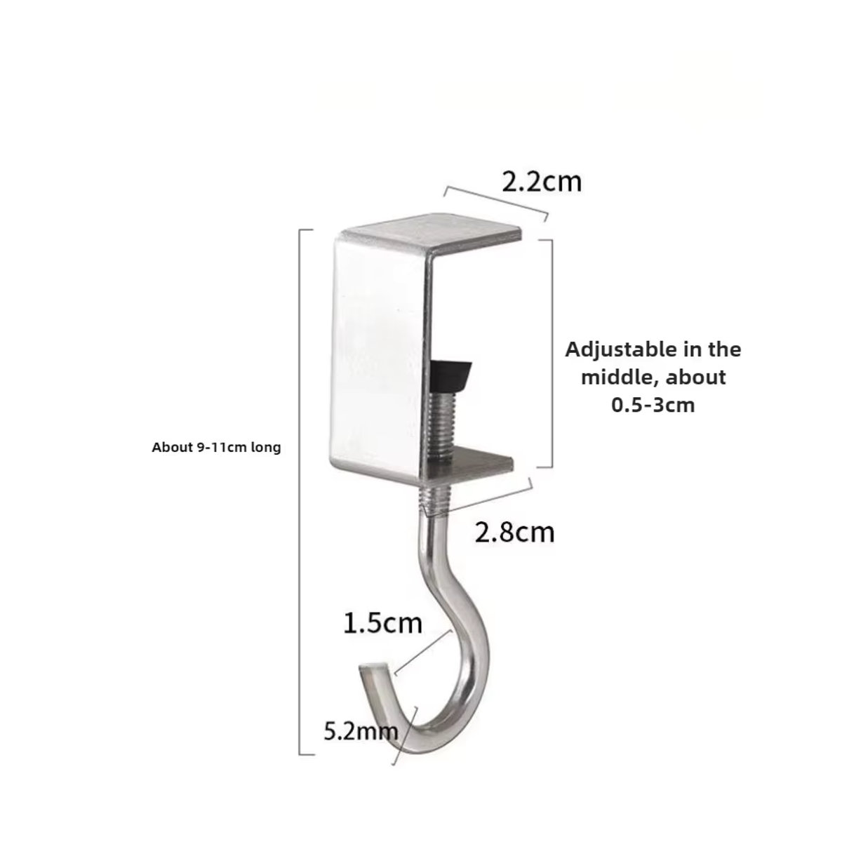 Trebalena Verstellbarer Rucksack-Desktop-Haken in Silber, Minimalistisches Design, Set von 1 bis 30 Stück, Ohne Bohren, Universeller Aufbewahrungshaken - Bild 6