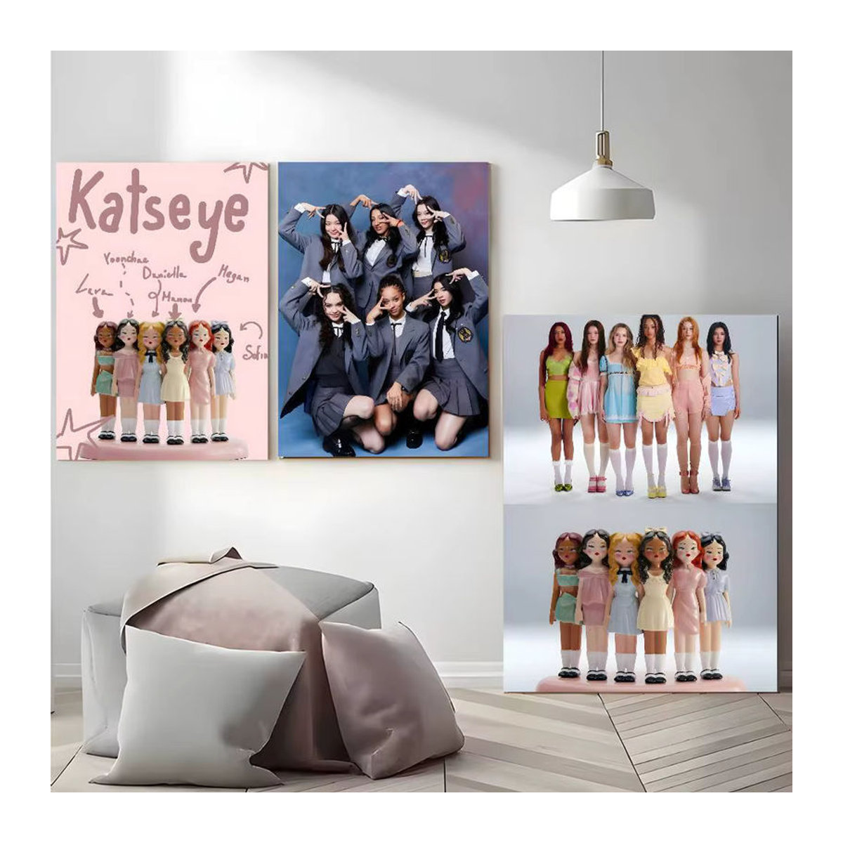 Trendy Group K-Katseye Poster, selbstklebende und wasserfeste Wanddekoration aus Papier, mehrfarbig, rechteckig - Bild 6