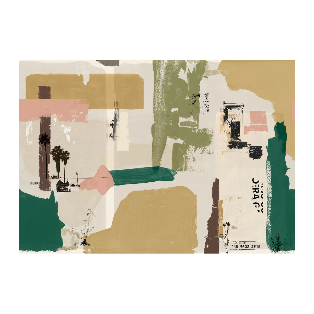 Tres Tintas Wandbild Demolition Park - Abstraktes geometrisches Motiv in Querformat auf Papier, mehrfarbig - Bild 1