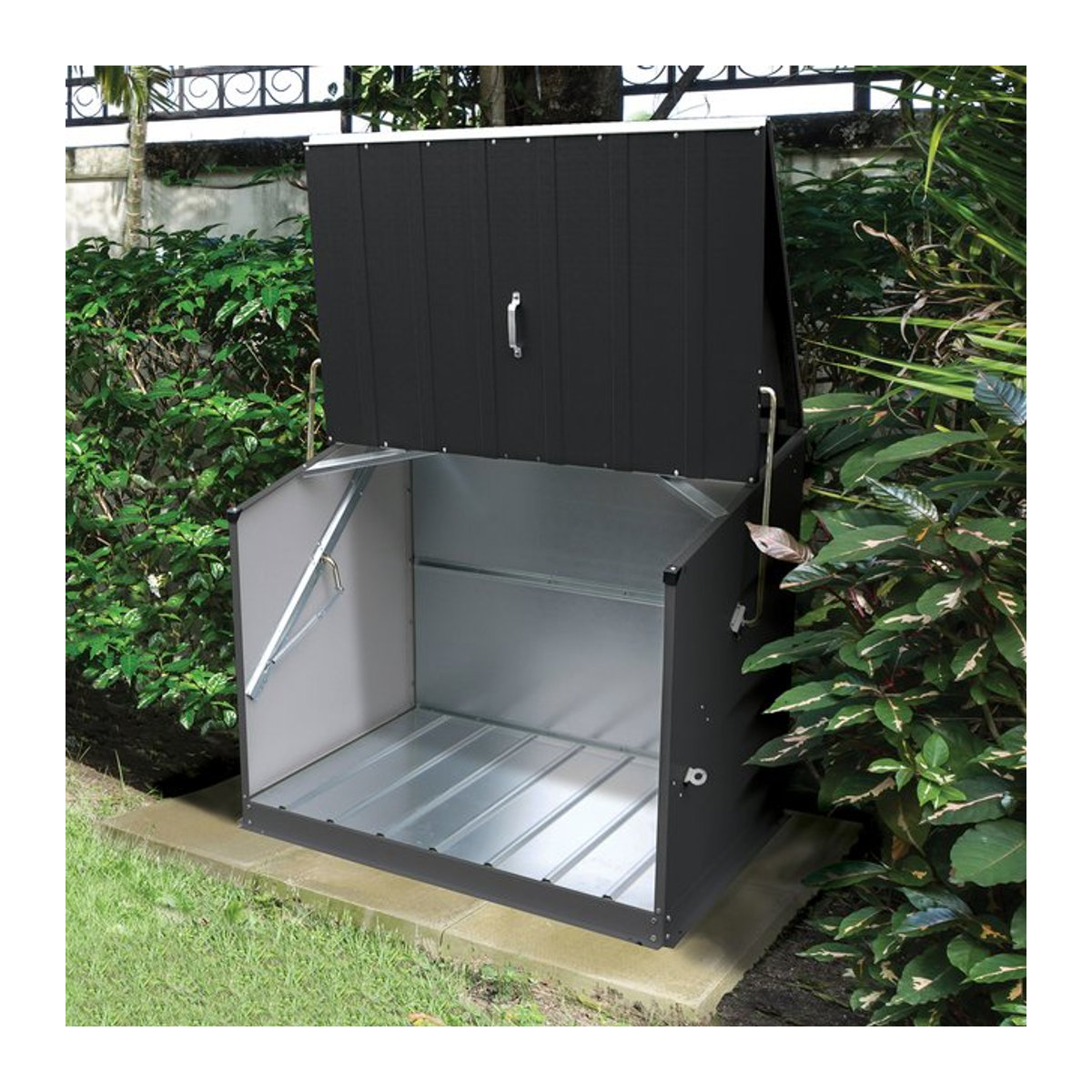 Trimetals Stowaway Metall Gerätebox und Fahrradbox aus Stahl, Anthrazit-Grau, B/T/H: 89 x 138 x 113 cm - Bild 1