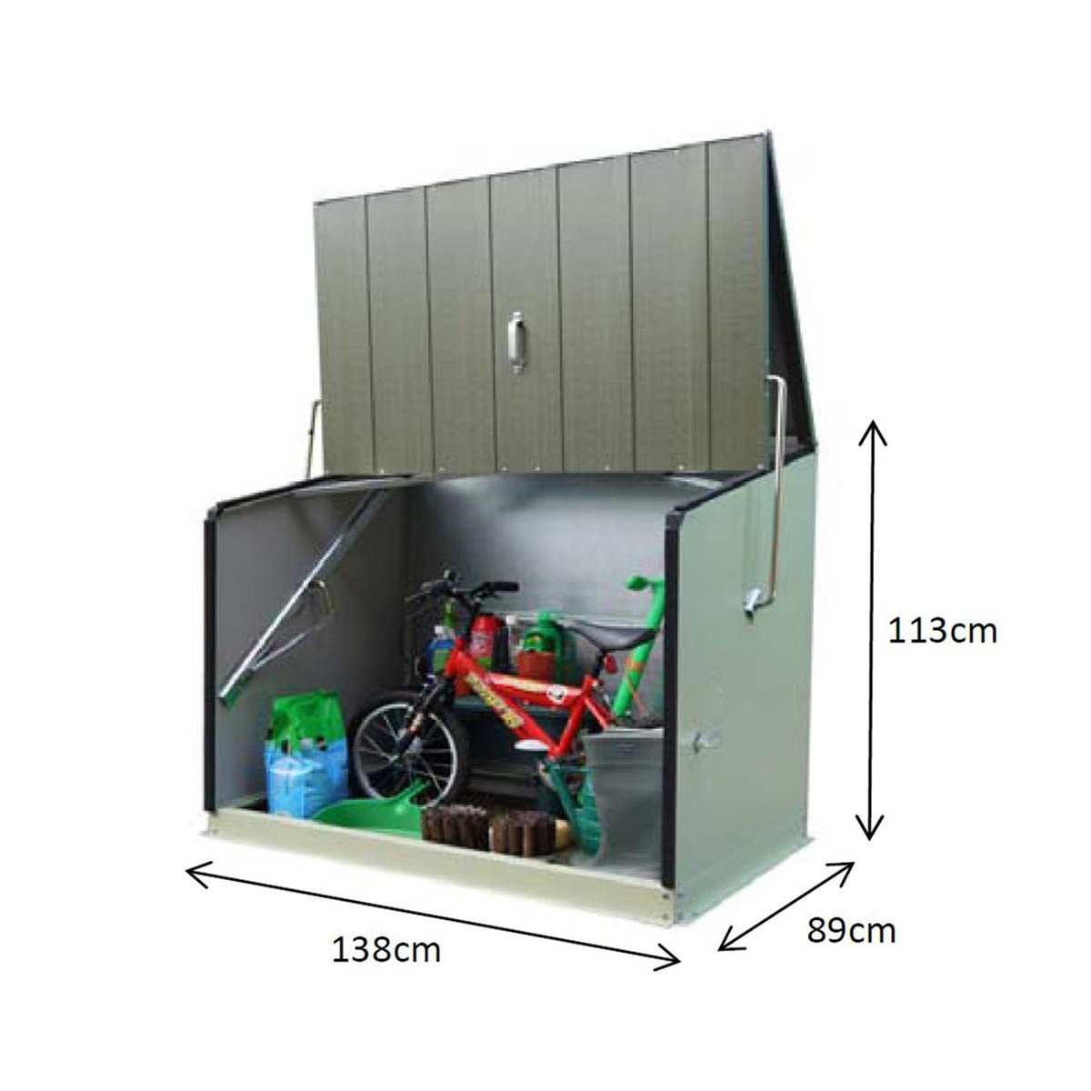 Trimetals Stowaway Metall Gerätebox und Fahrradbox aus Stahl, Anthrazit-Grau, B/T/H: 89 x 138 x 113 cm - Bild 3