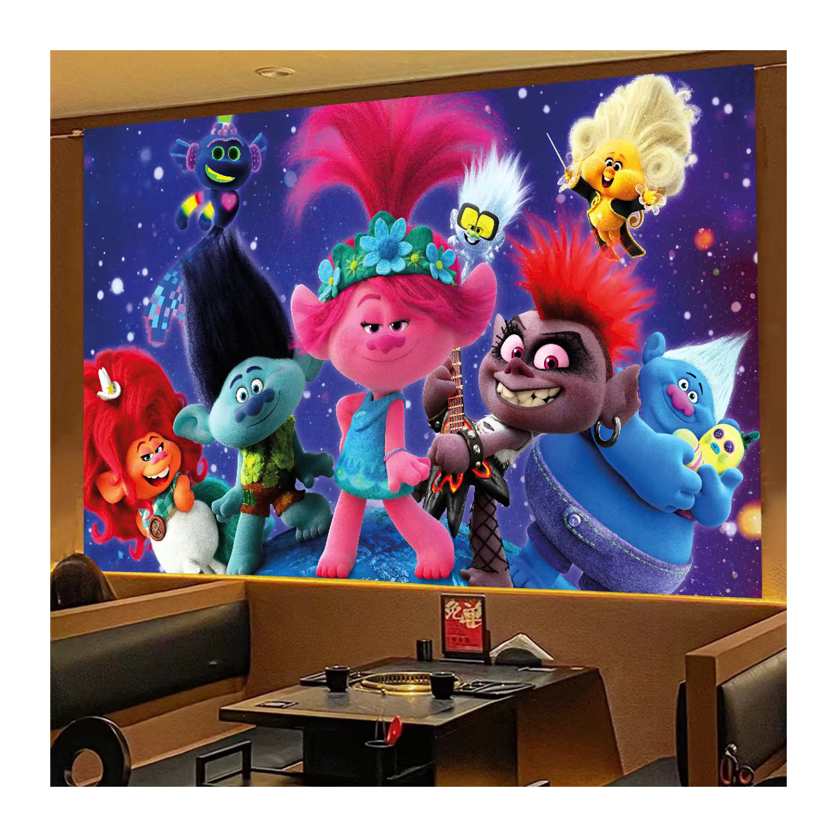 Trolle Band T-Together Cartoon Party Dekoration für Kinder Geburtstag Banner aus Textil, mehrfarbig, B: 120 cm, H: 70 cm - Bild 2