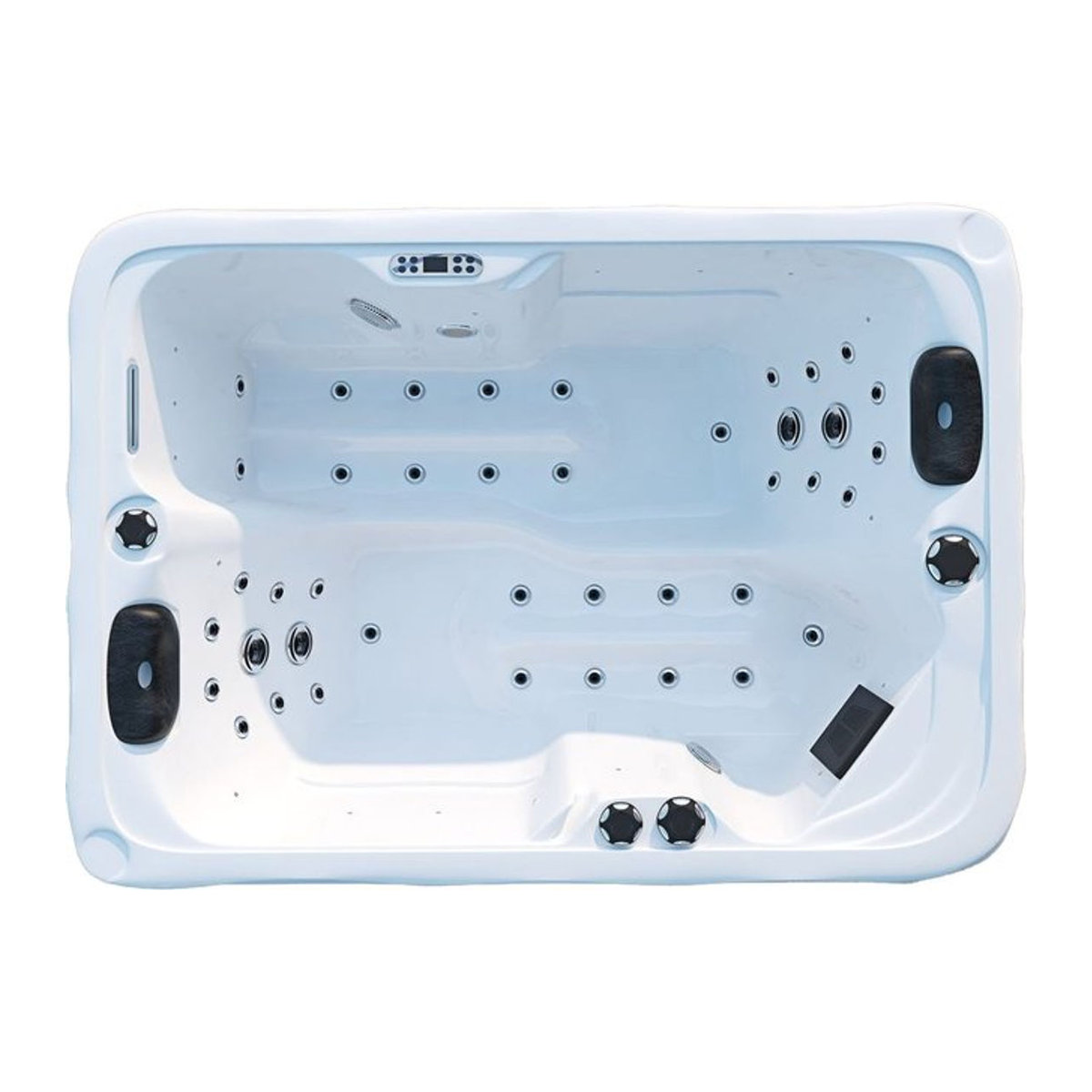 TroniTechnik® Outdoor Whirlpool LEVANZO in Weiß mit Heizung, Hydromassage und Farblicht aus Sanitäracryl, B/T: 190 x 135 cm - Bild 1