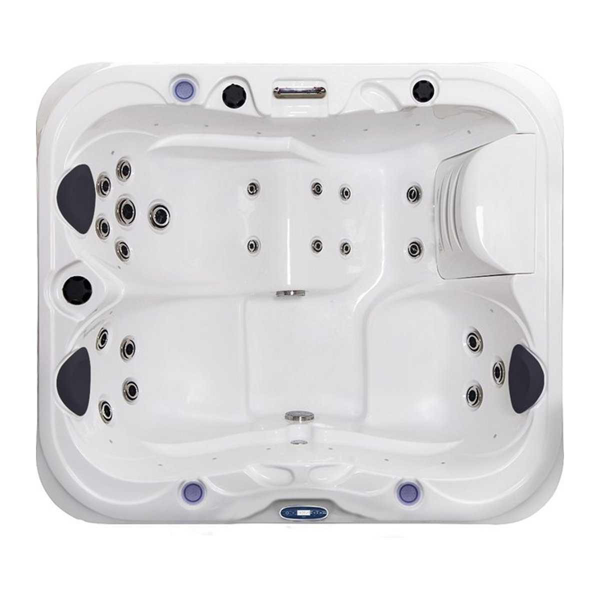 Tronitechnik Outdoor Whirlpool NISIDA für 3 Personen mit 21 Düsen, 3-PS-Pumpe, LED-Beleuchtung, Farblichttherapie, Heizung und Wasserfall - Bild 1