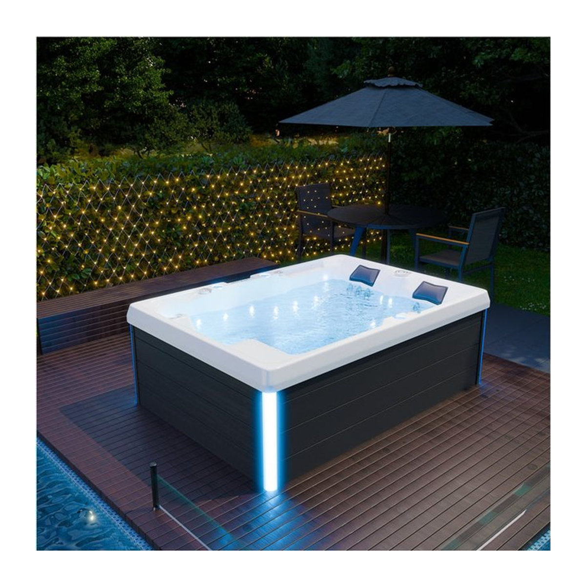 TroniTechnik Outdoor Whirlpool Spa ELBA mit Heizung, Hydromassage, Sanitäracryl und Farblicht inklusive Abdeckung - Bild 1