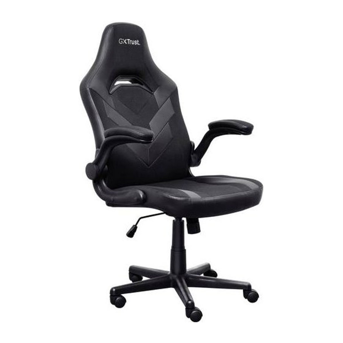 Trust GXT 703 Riye Gaming-Stuhl in Schwarz aus Stoff und Kunstleder - Bild 1