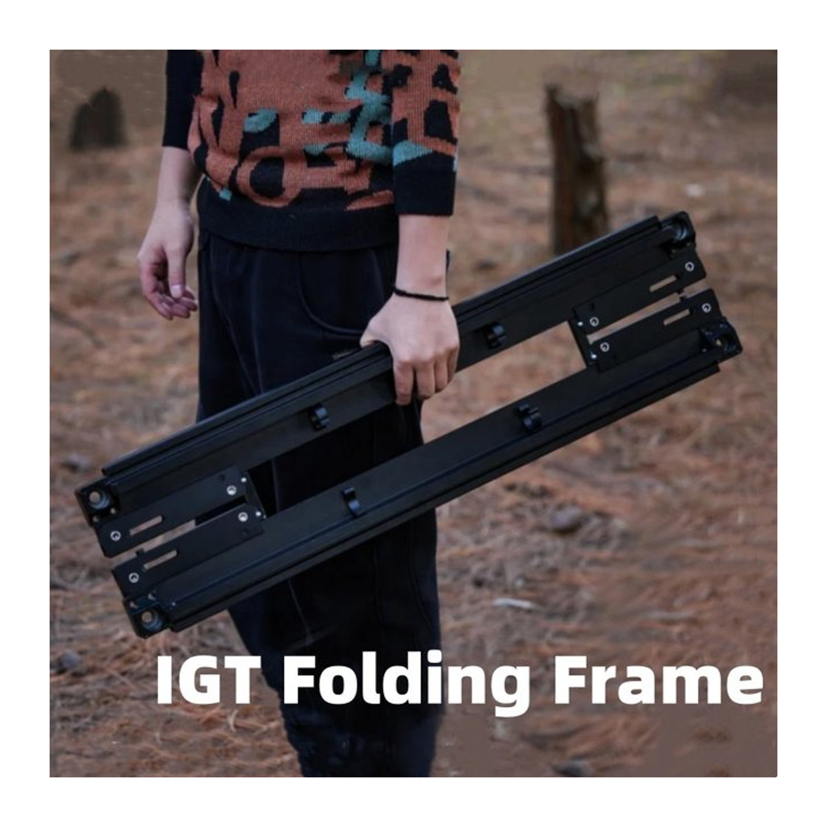 Tryhomy IGT Camping Tisch aus Aluminiumlegierung, zusammenklappbarer Metallrahmen, Schwarz - Bild 1