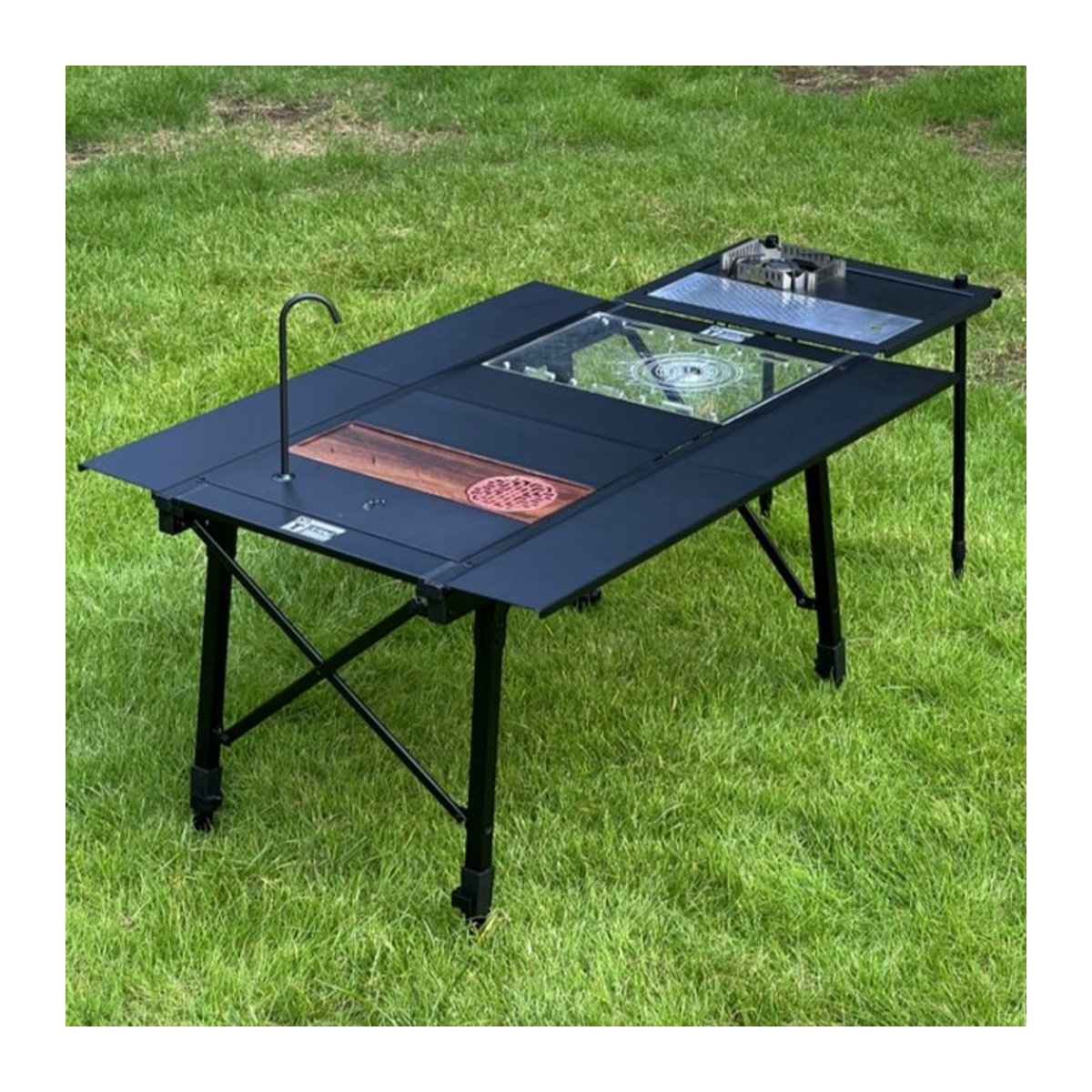 Tryhomy IGT-Campingtisch aus Aluminiumlegierung, zusammenklappbar und erweiterbar, Schwarz - Bild 1