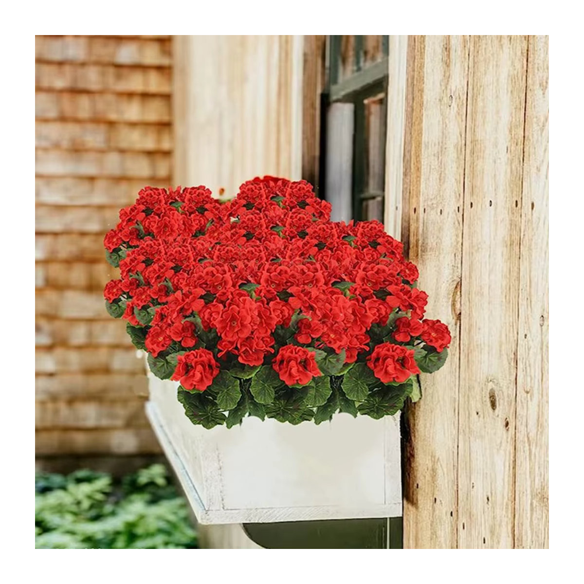 TTCY Künstliche Begonie Blumen Girlande aus Textil in Rosa und Rot für Hochzeitsdeko und Fensterbank-Dekoration - Bild 2