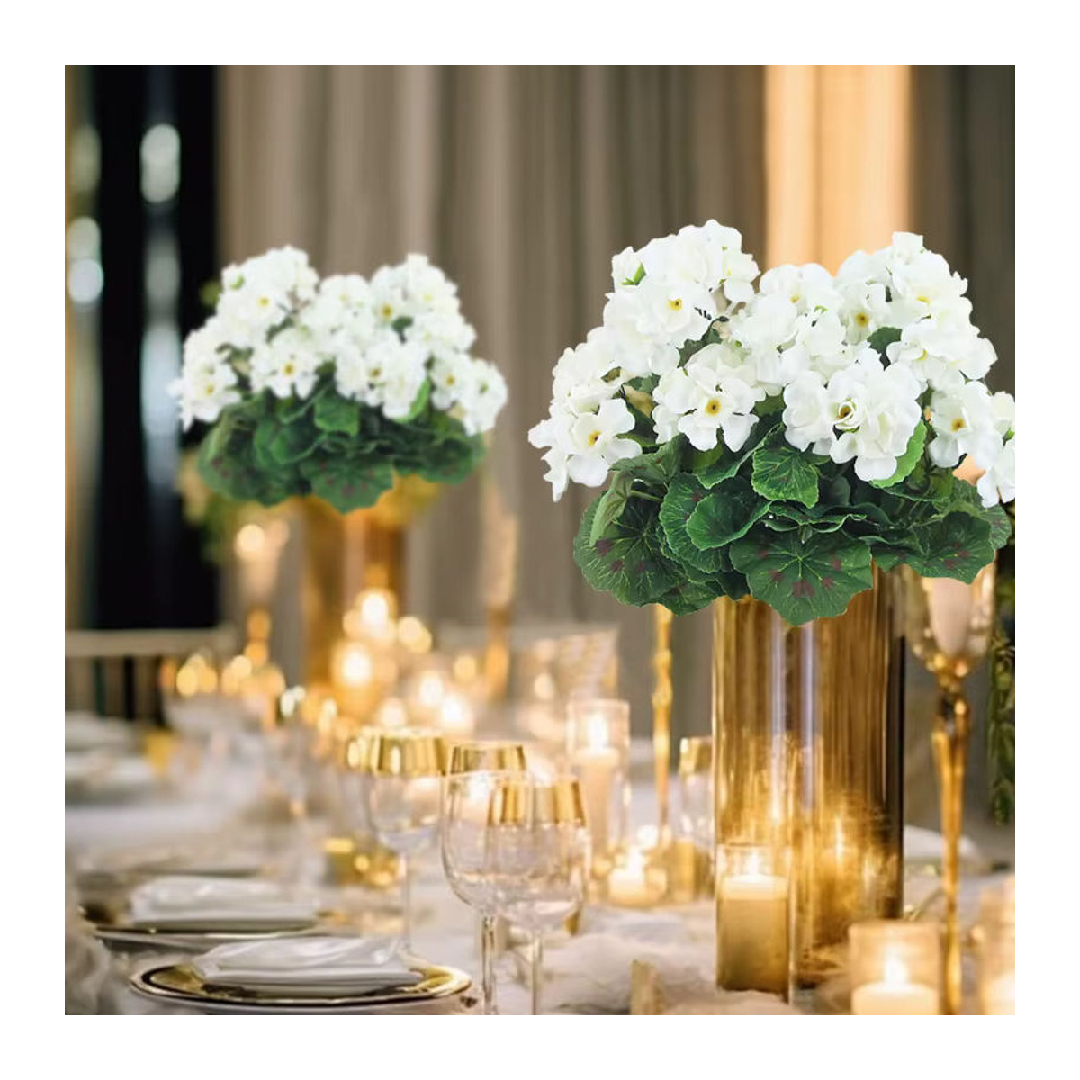 TTCY Künstliche Begonien Blumen aus Seide in Rosa und Mehrfarbig für Garten, Hochzeit und Dekoration - Bild 3