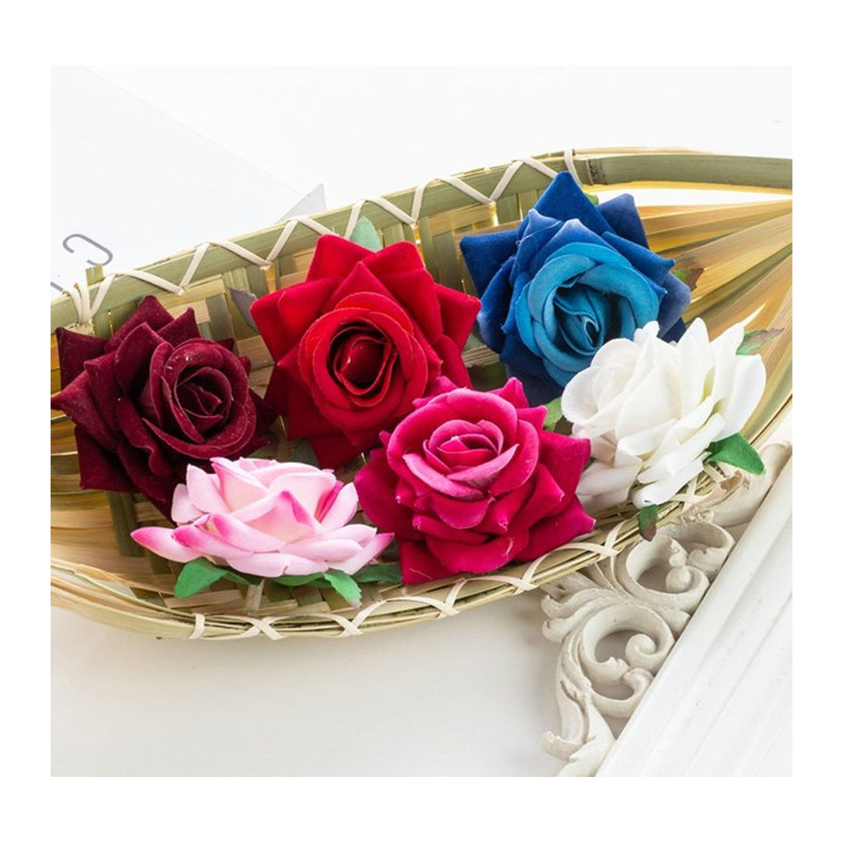 TTCY Künstliche Blumen Bouquet aus Textil für Hochzeit und Dekoration, Mehrfarbig - Bild 1