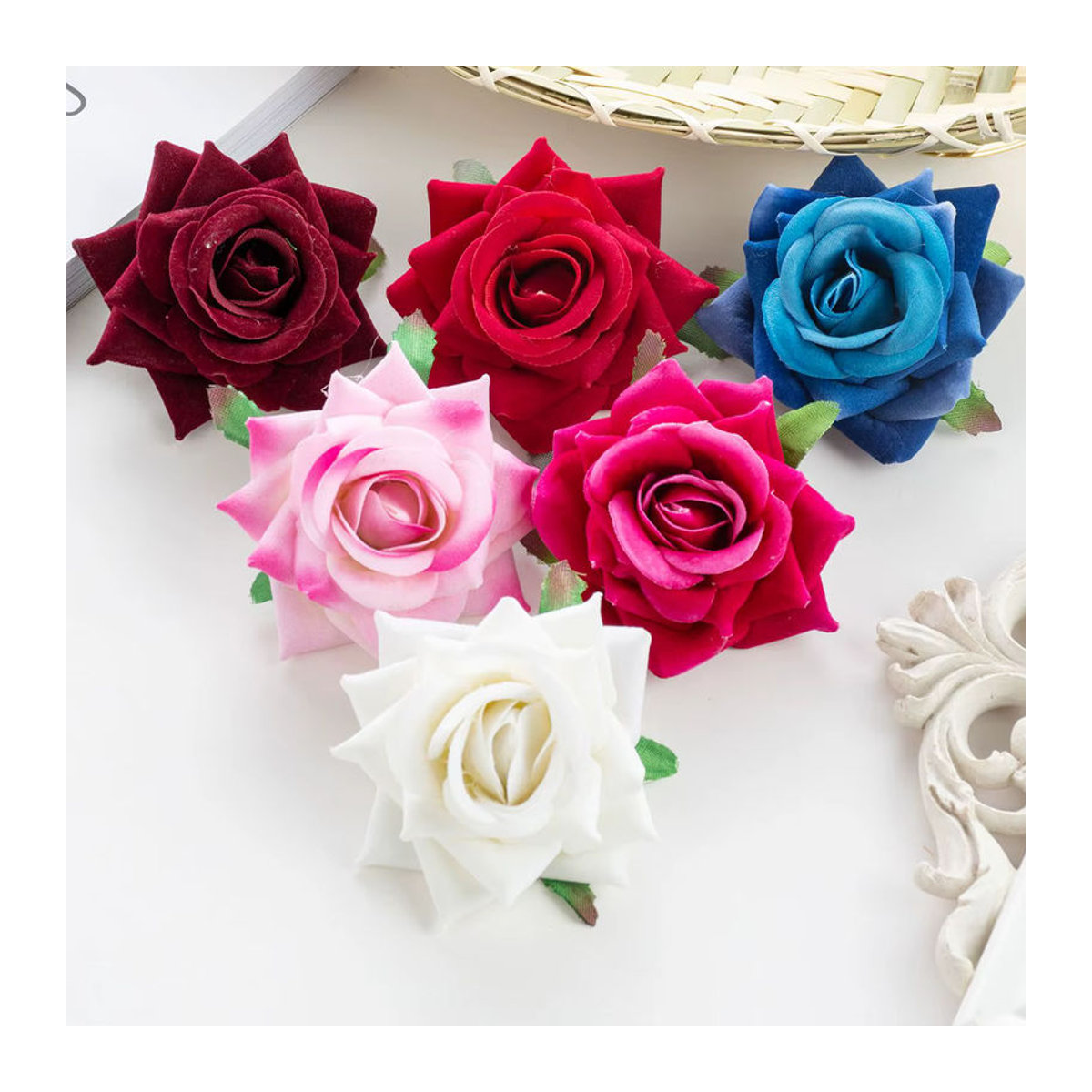 TTCY Künstliche Blumen Bouquet aus Textil für Hochzeit und Dekoration, Mehrfarbig - Bild 3