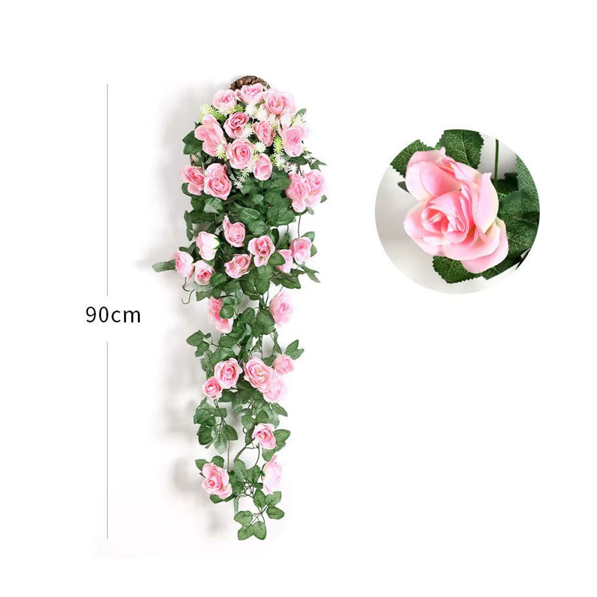 TTCY Künstliche Blumen Rattan Wandbehang Rosa mit Rosen für Hochzeitsdekoration und Home Decor - Bild 2