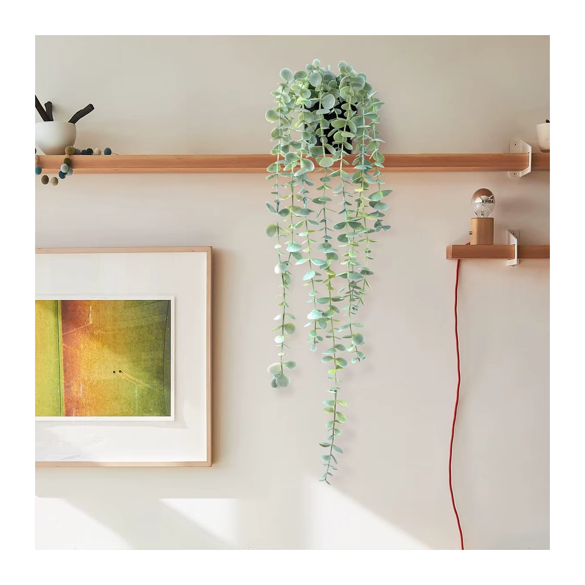 TTCY Künstliche Eukalyptus-Hängepflanze aus Kunststoff in Grün zur Dekoration für Haus und Garten - Bild 2