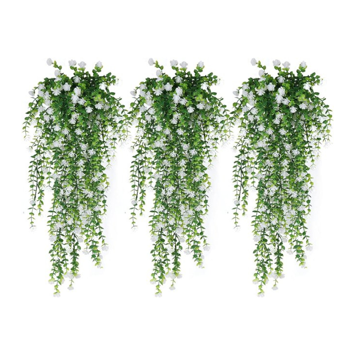 TTCY Künstliche Eukalyptus-Pflanze in Grün, hängende Kunststoff-Dekoration für Zuhause und Garten - Bild 1