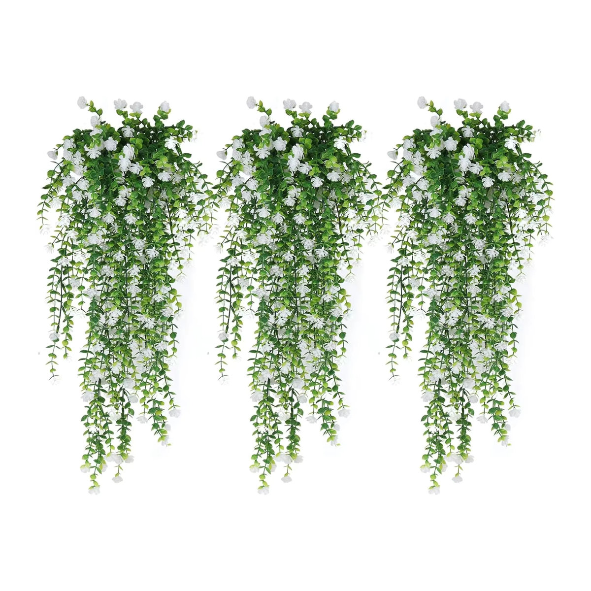 TTCY Künstliche Eukalyptus-Pflanze in Grün, hängende Kunststoff-Dekoration für Zuhause und Garten - Bild 3