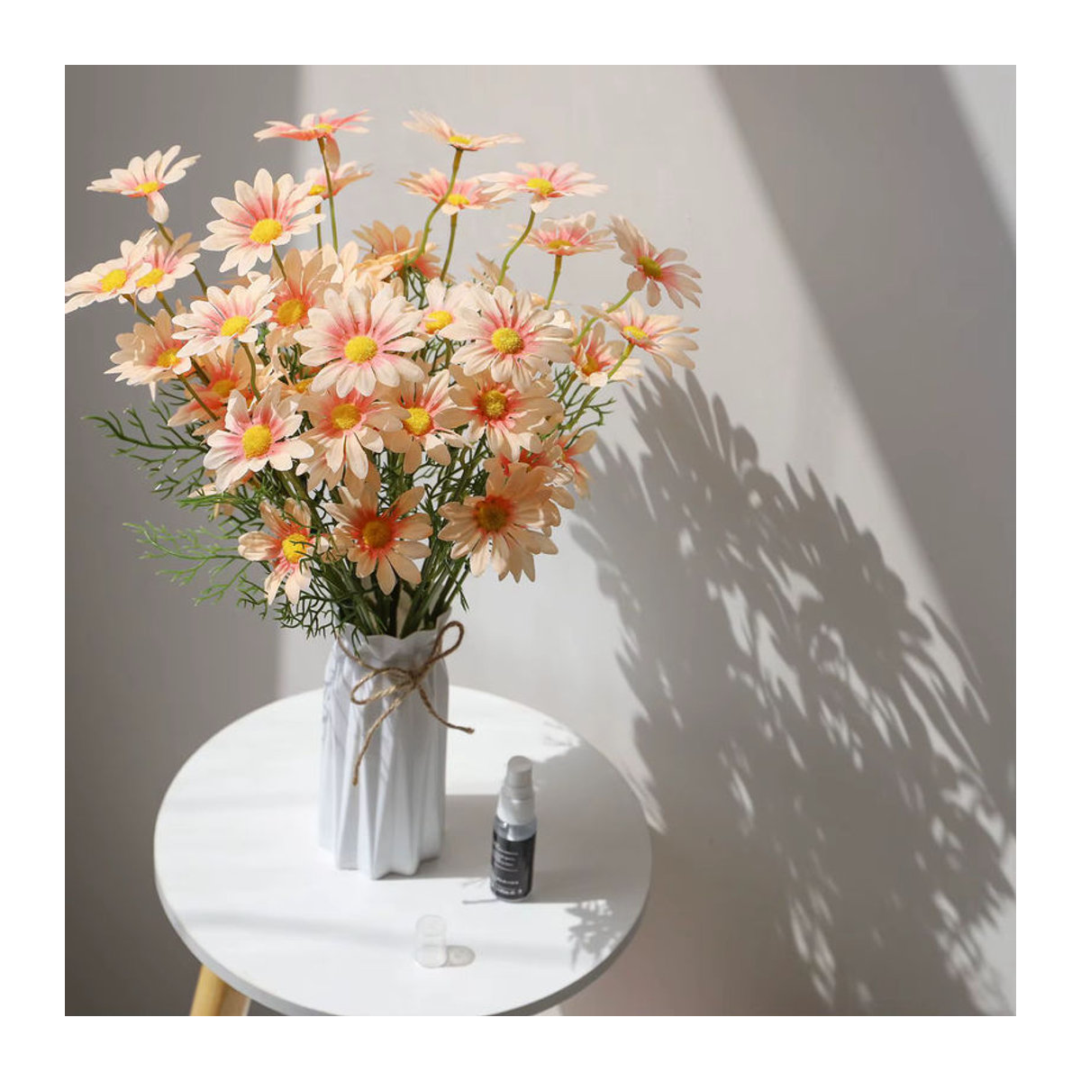 TTCY Künstliche Gänseblümchen Blumensträuße aus Seide in Rosa für Dekoration und Hochzeit - Bild 2