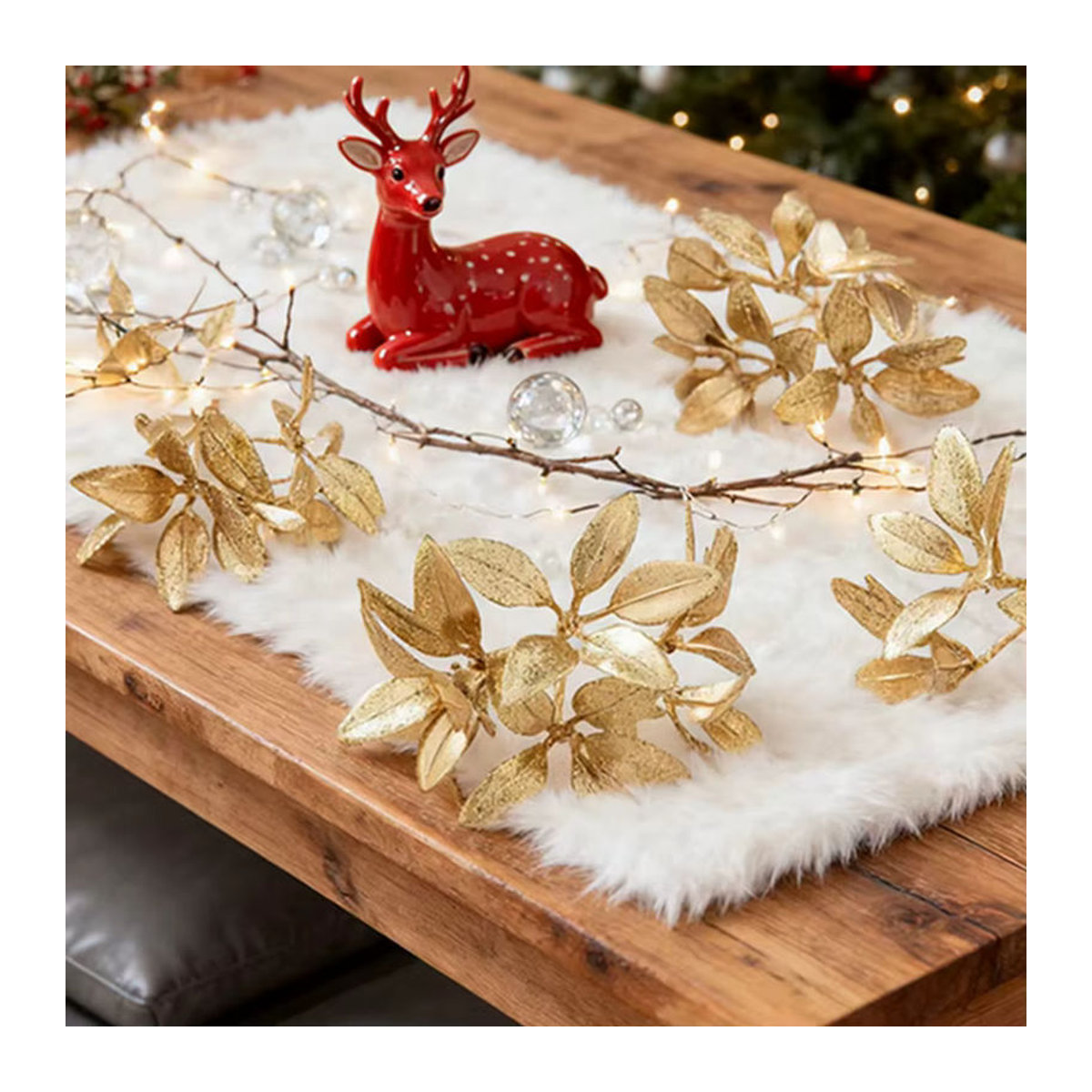TTCY Künstliche Goldene Kieferngirlande als Dekoration für Weihnachten und Hochzeit - Bild 2