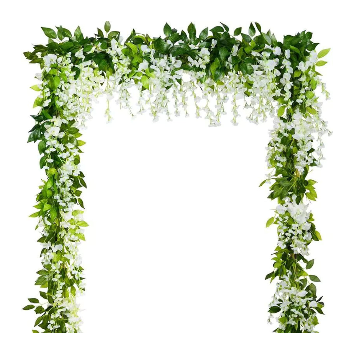 TTCY Künstliche Hortensien-Blumenranke in Weiß, 2 Meter lange florale Dekoration für Hochzeit und Garten - Bild 2
