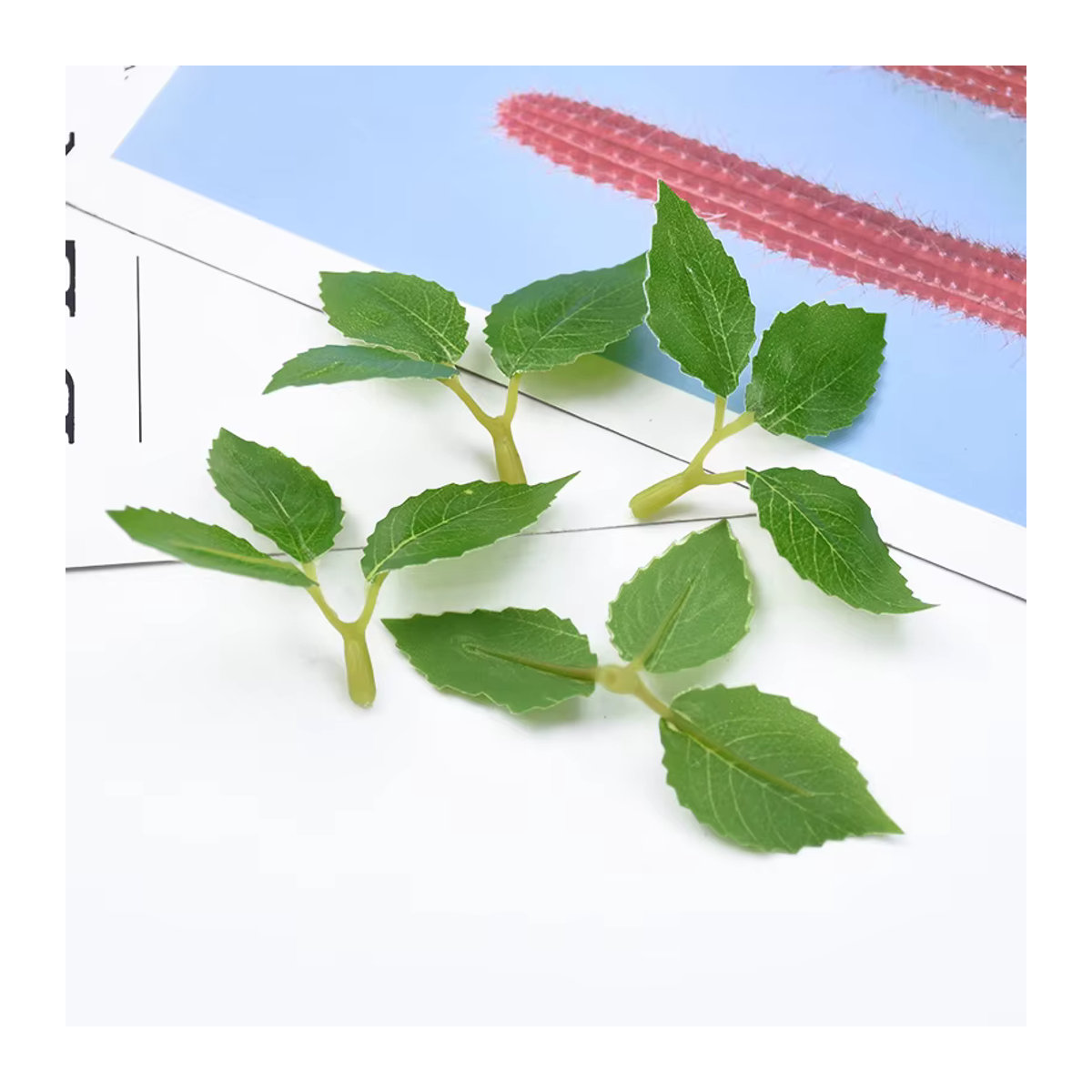 TTCY Künstliche Rosen mit 3 Gabeln für Hochzeitsdeko und DIY-Geschenke, Grün - Bild 3