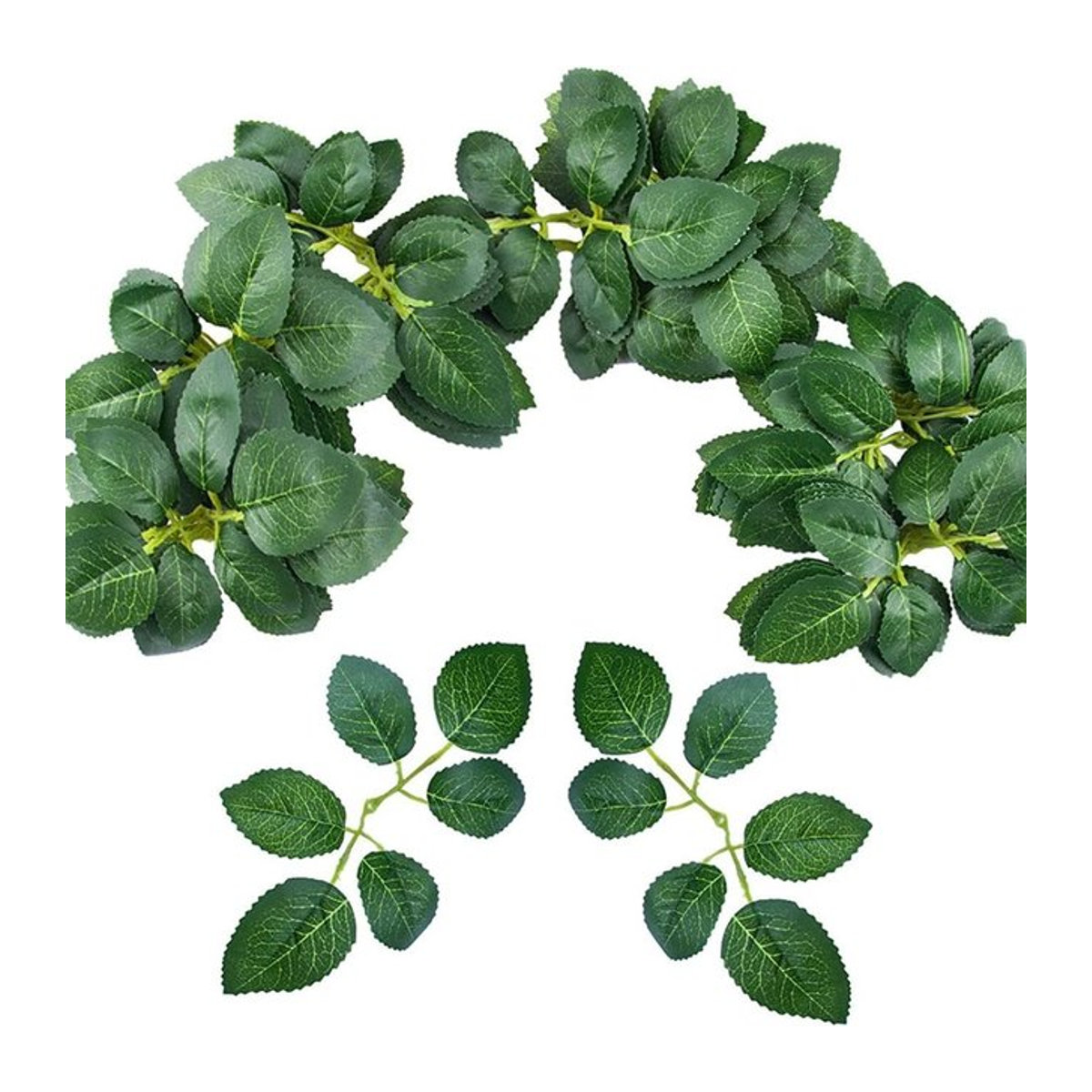 TTCY Künstliche Rosen und Blätter in Grün für Dekoration, Hochzeit und Garten, 50 Stück - Bild 1