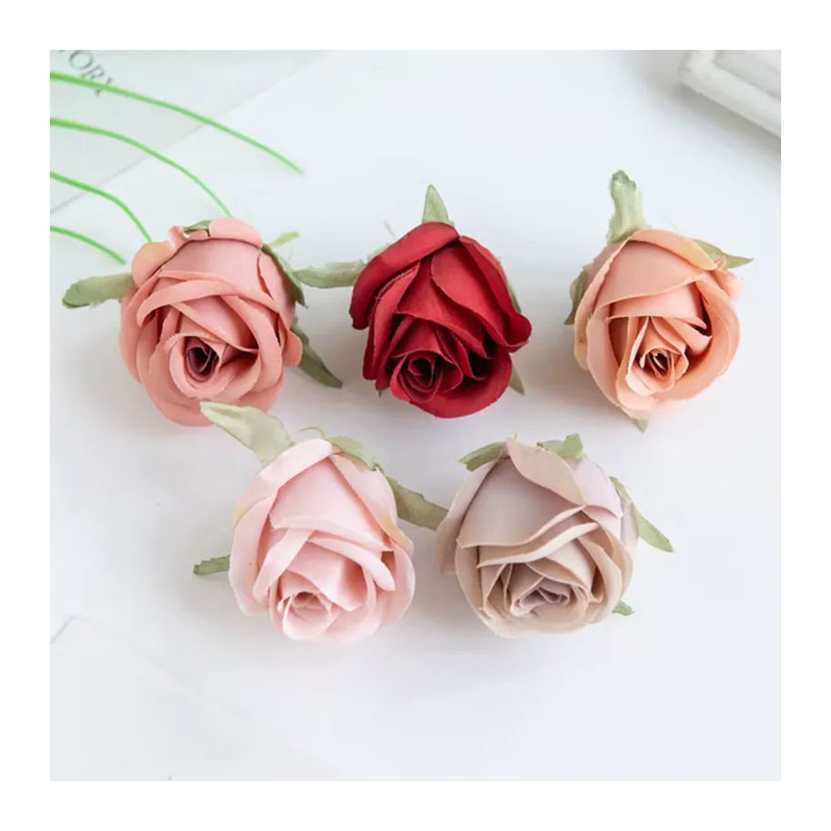 TTCY Künstliche Rosenköpfe aus Textil in Mehrfarbig für Hochzeiten und DIY-Dekorationen, 30 Stück - Bild 4