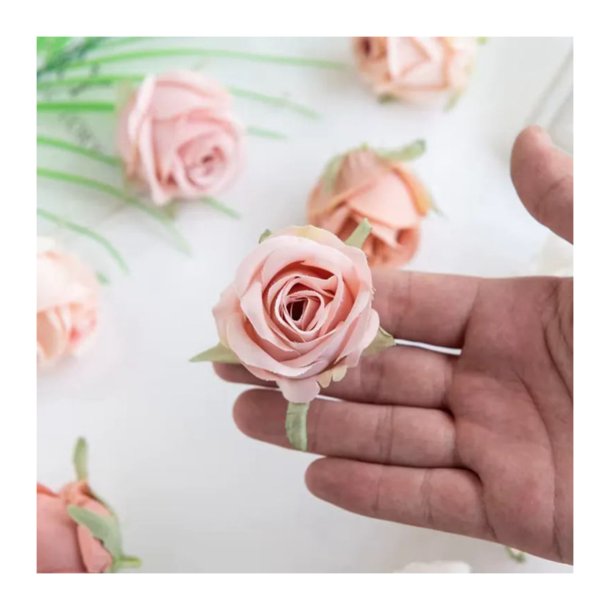 TTCY Künstliche Rosenköpfe aus Textil in Mehrfarbig für Hochzeiten und DIY-Dekorationen, 30 Stück - Bild 5