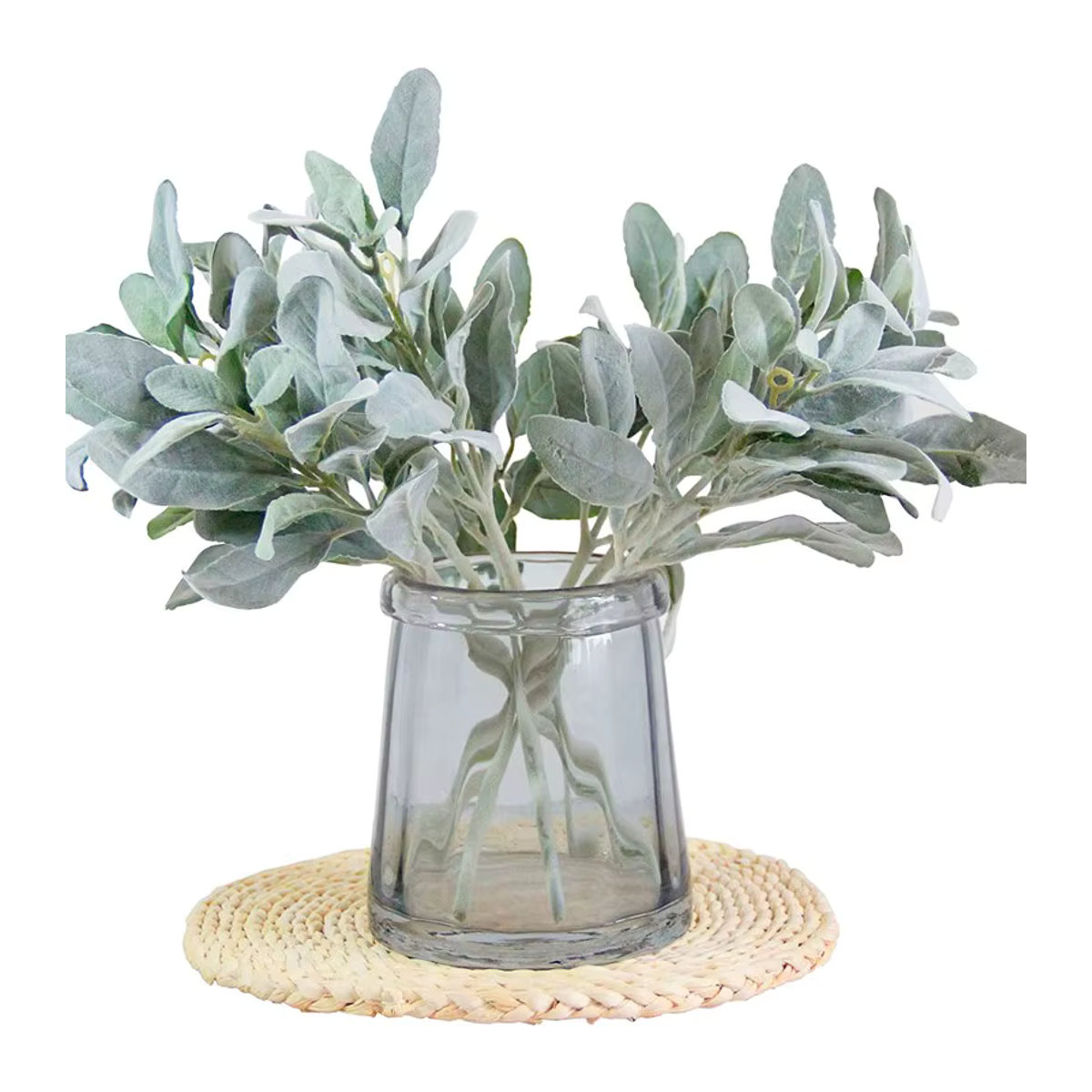 TTCY Künstliche Samt-Pflanzen Kaninchenohren Blätter in Grün für DIY Deko, Hochzeit und Weihnachten - Bild 4