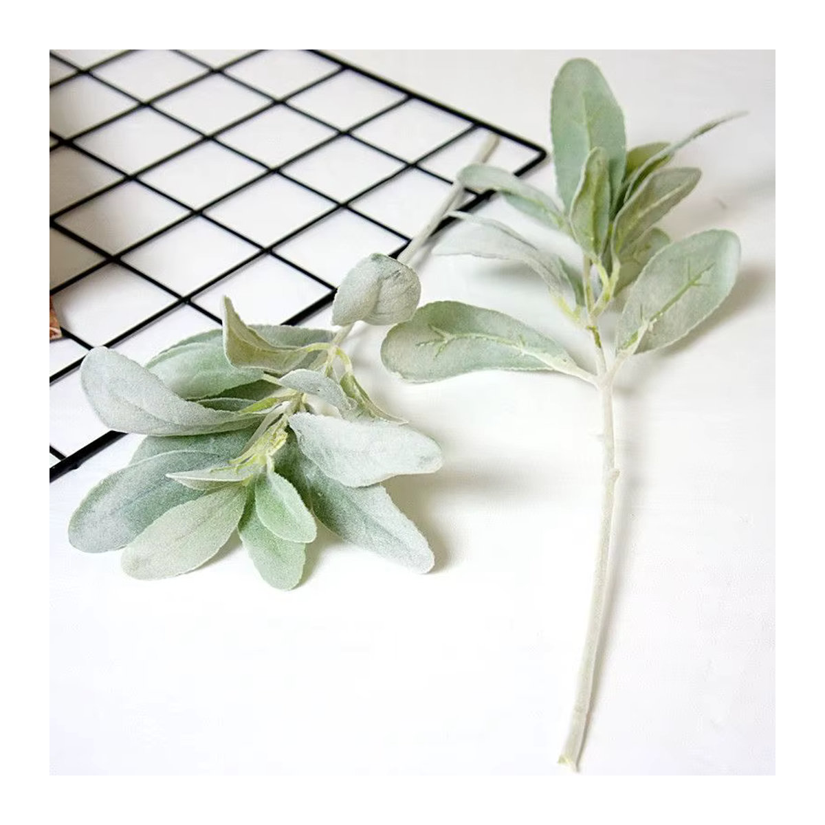 TTCY Künstliche Samt-Pflanzen Kaninchenohren Blätter in Grün für DIY Deko, Hochzeit und Weihnachten - Bild 6