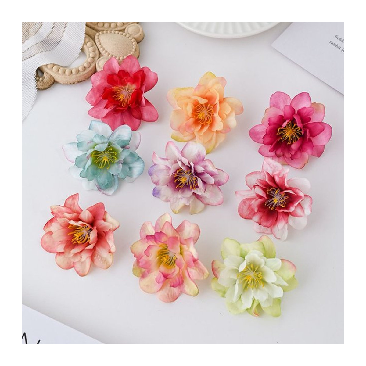 TTCY Künstliche Seidenblumen Pfingstrose aus Textil in Mehrfarbig für Hochzeit und DIY-Dekoration - Bild 1