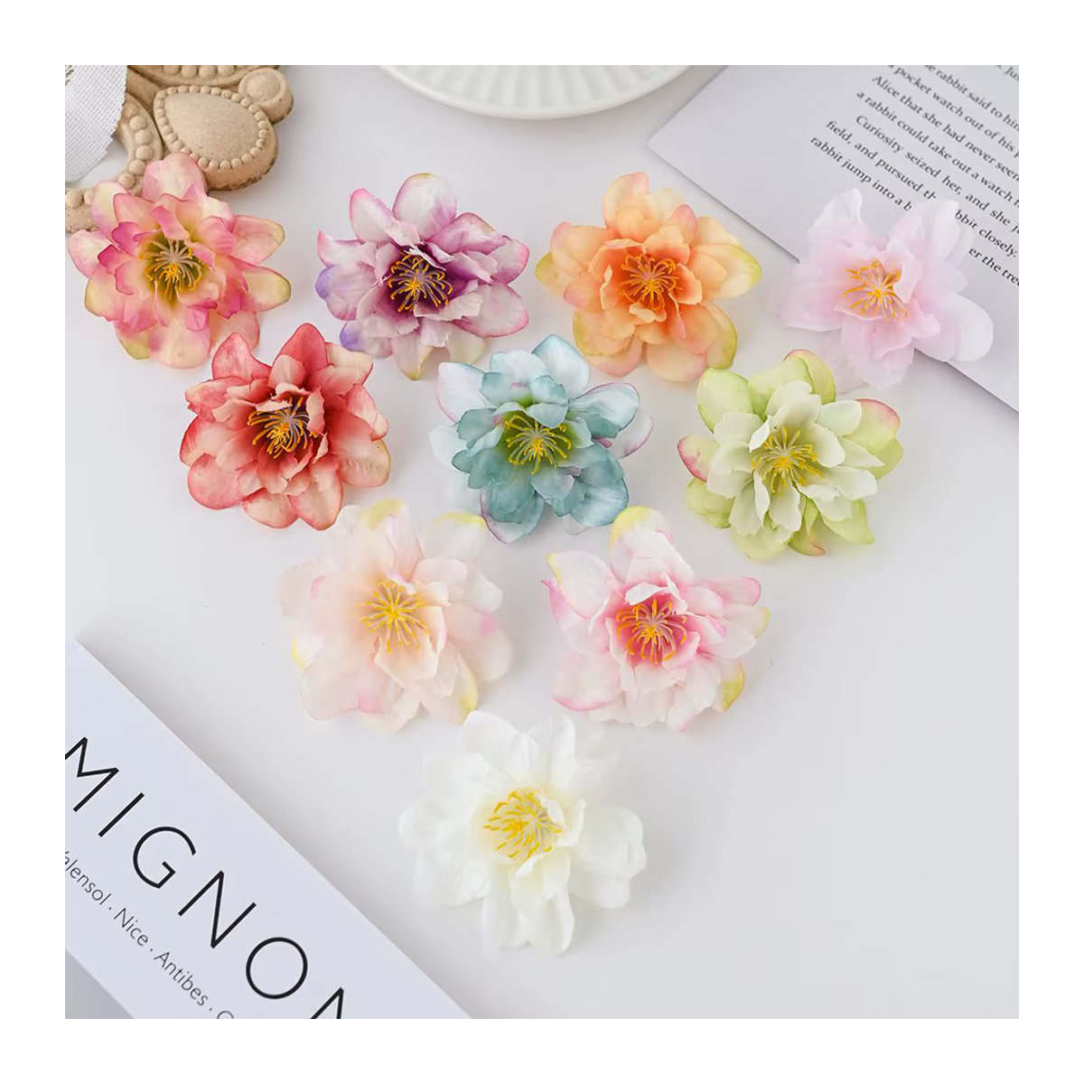 TTCY Künstliche Seidenblumen Pfingstrose aus Textil in Mehrfarbig für Hochzeit und DIY-Dekoration - Bild 2