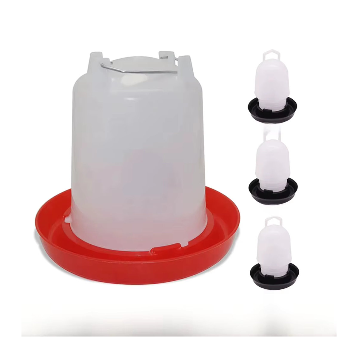 TUBEBEANS 4-teiliges Set Futter- und Wasserspender für Geflügel in Rot, bestehend aus 1 x 4 l und 3 x 350 ml - Bild 6