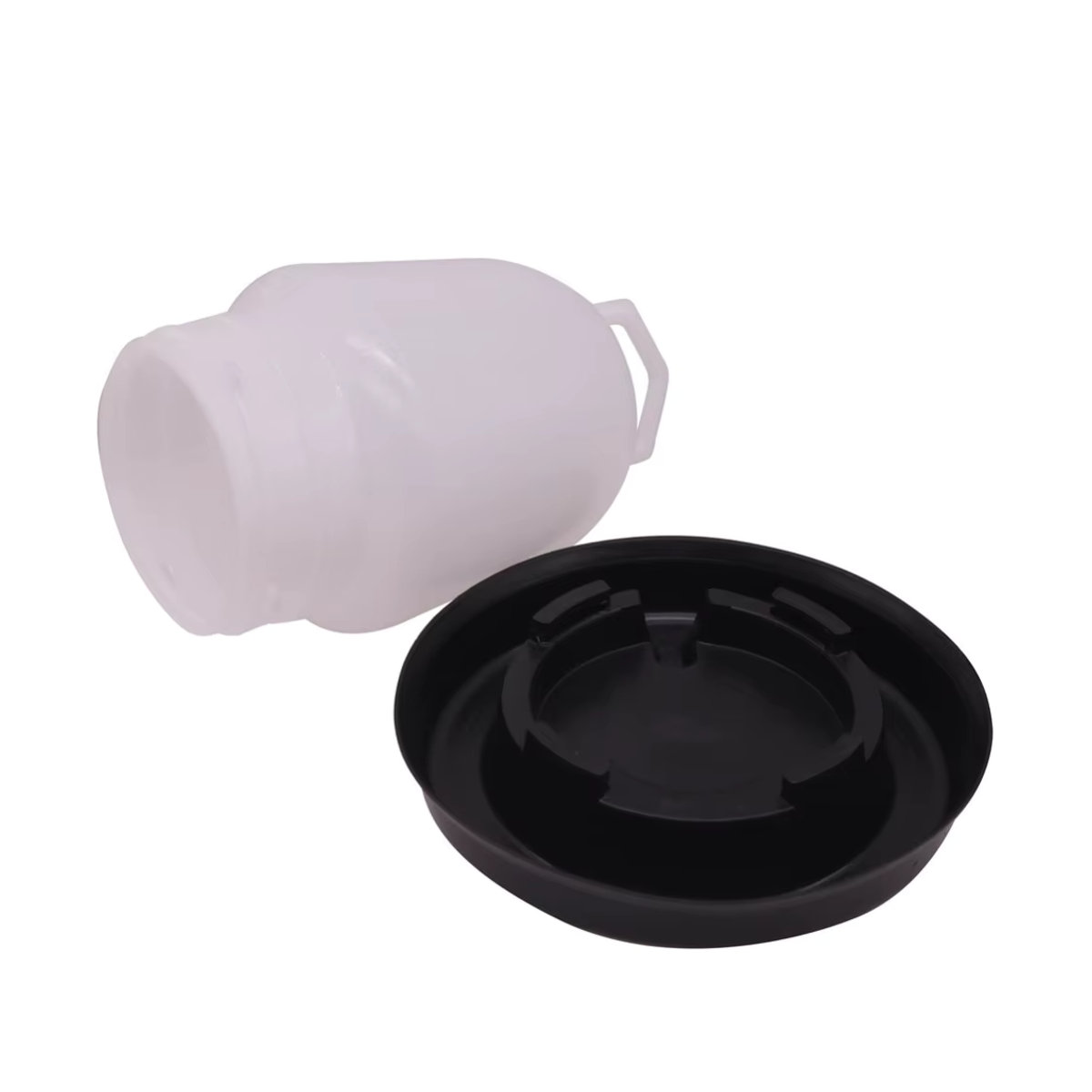TUBEBEANS Geflügeltränke aus Kunststoff für Hühner, Tauben und Wachteln, Schwarz/Weiß, B/T/H: 15 x 11,5 x 2 cm, 350ml - Bild 3