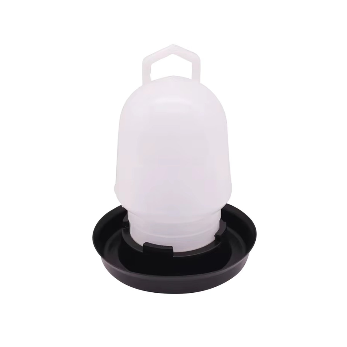 TUBEBEANS Geflügeltränke aus Kunststoff für Hühner, Tauben und Wachteln, Schwarz/Weiß, B/T/H: 15 x 11,5 x 2 cm, 350ml - Bild 6