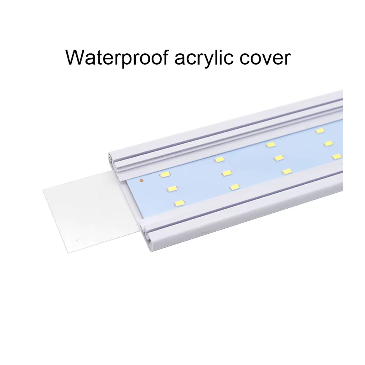 TUNFAN Aquarium LED Licht für Wasserpflanzen mit Clip-Halterung und blauer LED, wasserdicht und minimalistisch aus Acryl, einstellbare Länge 18–72 cm - Bild 2