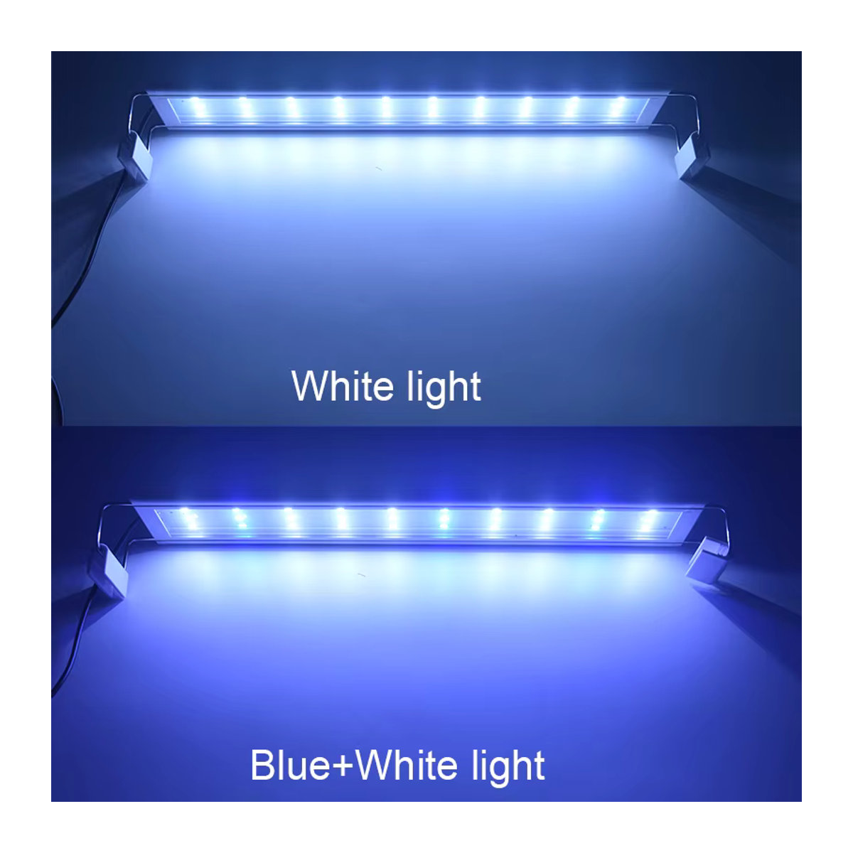 TUNFAN Aquarium LED Licht für Wasserpflanzen mit Clip-Halterung und blauer LED, wasserdicht und minimalistisch aus Acryl, einstellbare Länge 18–72 cm - Bild 3