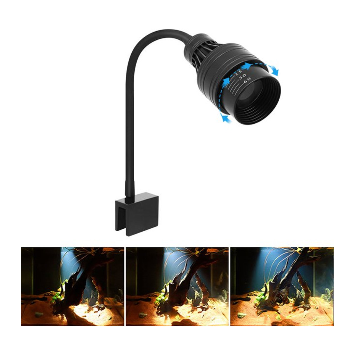 TUNFAN Aquarium LED Licht mit einstellbarem Fokus für Pflanzen und Reptilien Zubehör - Bild 1
